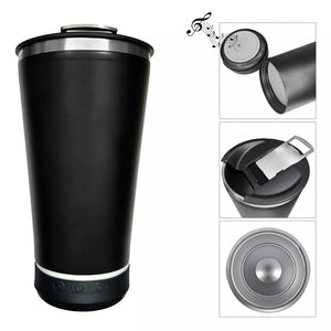 VASO TÉRMICO DE ACERO INOXIDABLE CON PARLANTE BLUETOOTH