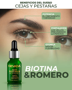 SERUM DE BIOTINA Y ROMERO PARA CRECIMIENTO DE PESTAÑAS Y CEJAS