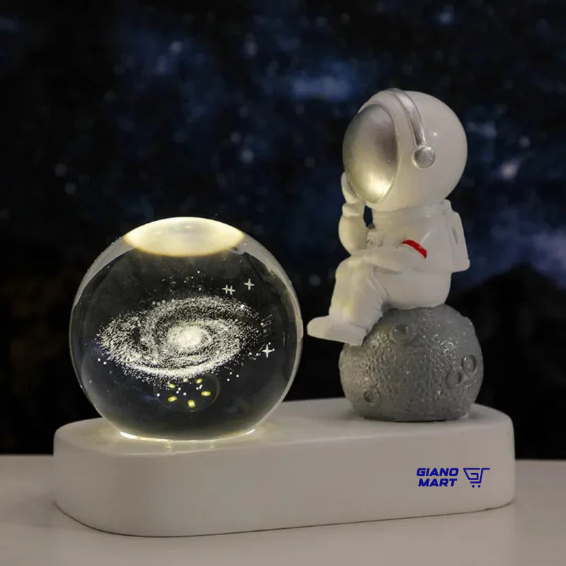 LÁMPARA ESFERA DE CRISTAL 3D CON Y SIN ASTRONAUTA