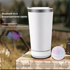 VASO TÉRMICO DE ACERO INOXIDABLE CON PARLANTE BLUETOOTH